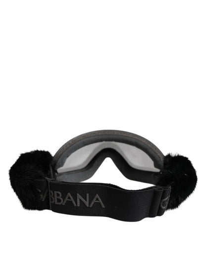 Black Bi0759 Lace Mirrored Ski Goggles Mask Sunglasses