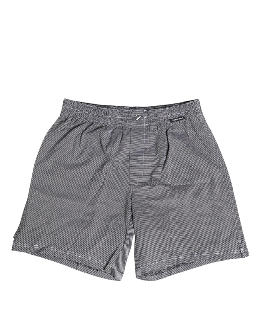Gray Striped Cotton Regular Boxer Underwear