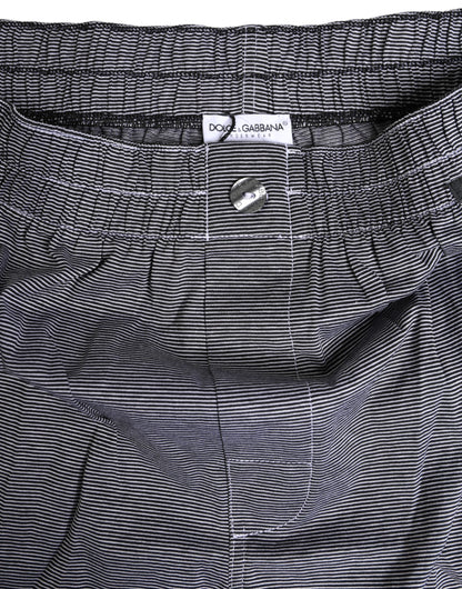 Gray Striped Cotton Regular Boxer Underwear