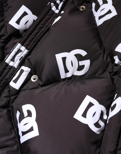 Black DG Mania Puffer Quilted Long Coat Jacket