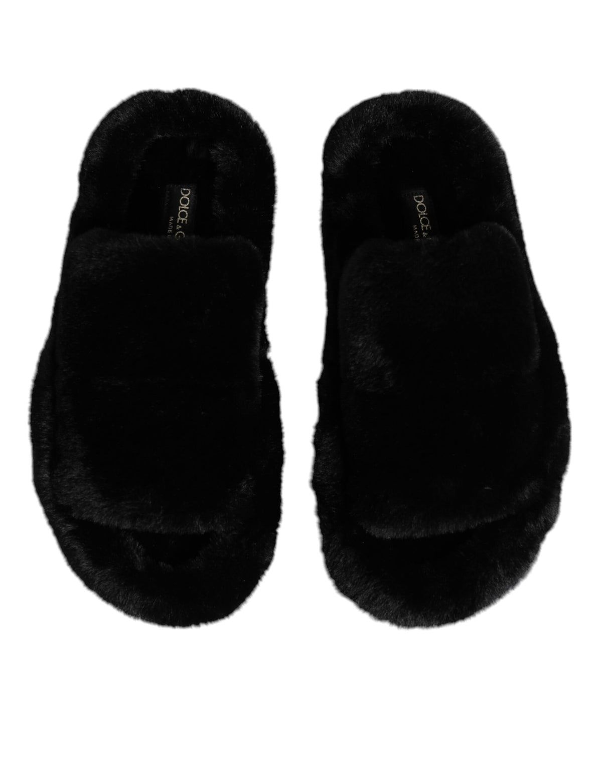 Black Polyester Velvet Slides Slipper Shoes