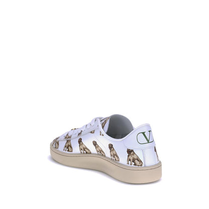White Calf Leather Bos Taurus Low Top Sneakers