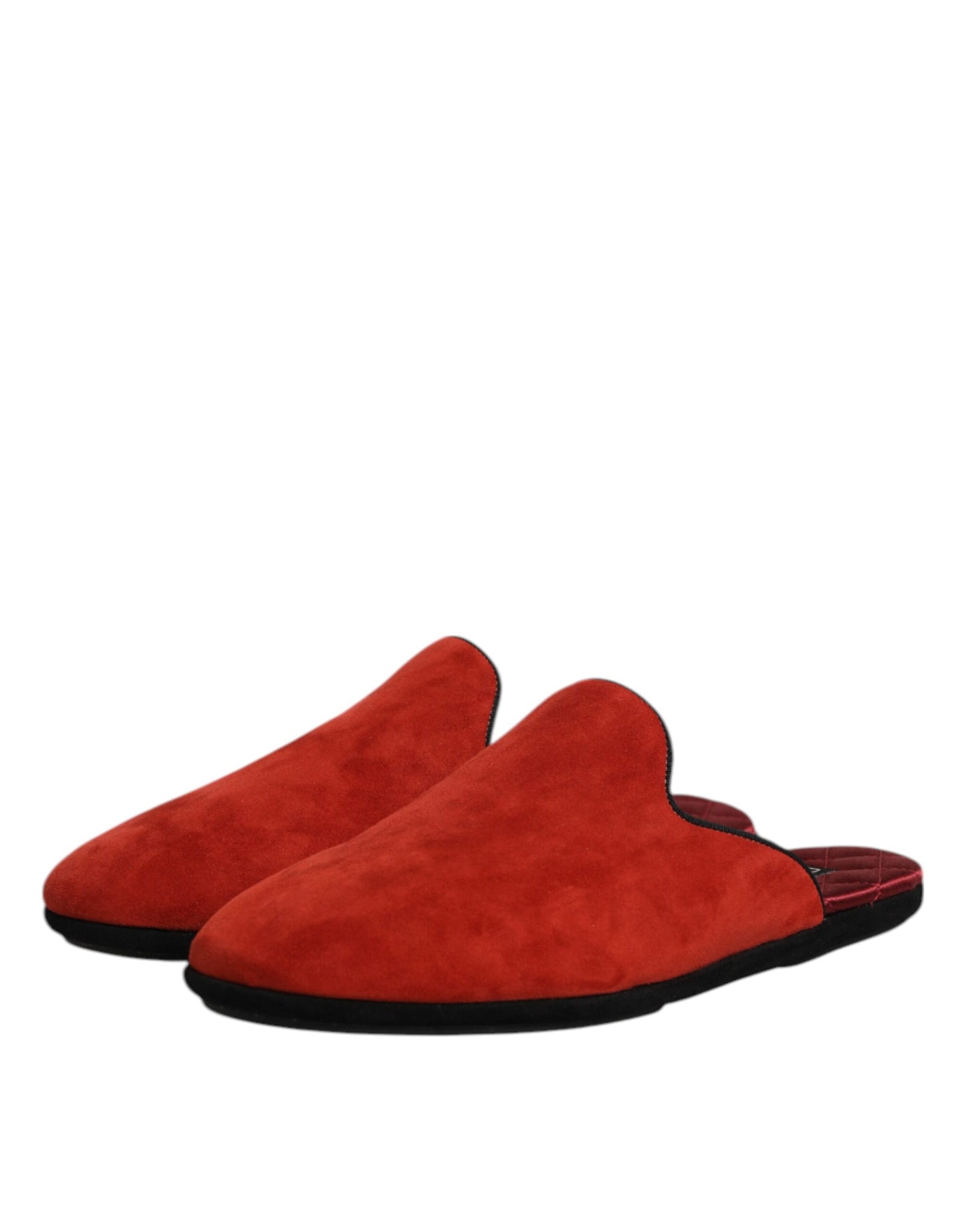 Orange Suede Slides Flat Slipper Shoes