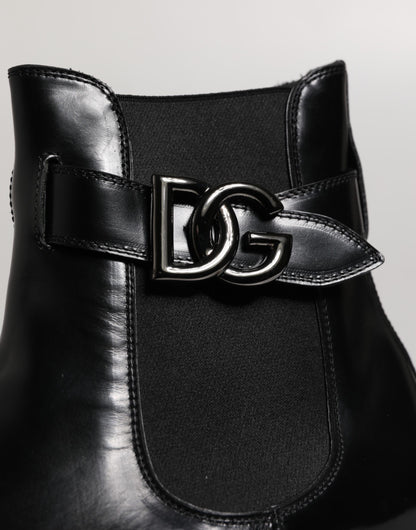 Black Belted DG Logo Men Chelsea Boots Shoes