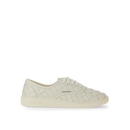 White Calfskin Low Top Sneakers