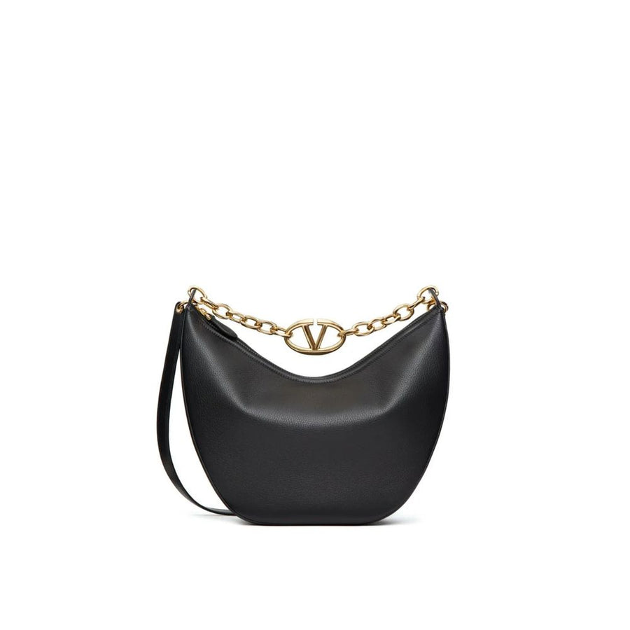Black Calfskin Shoulder Bag