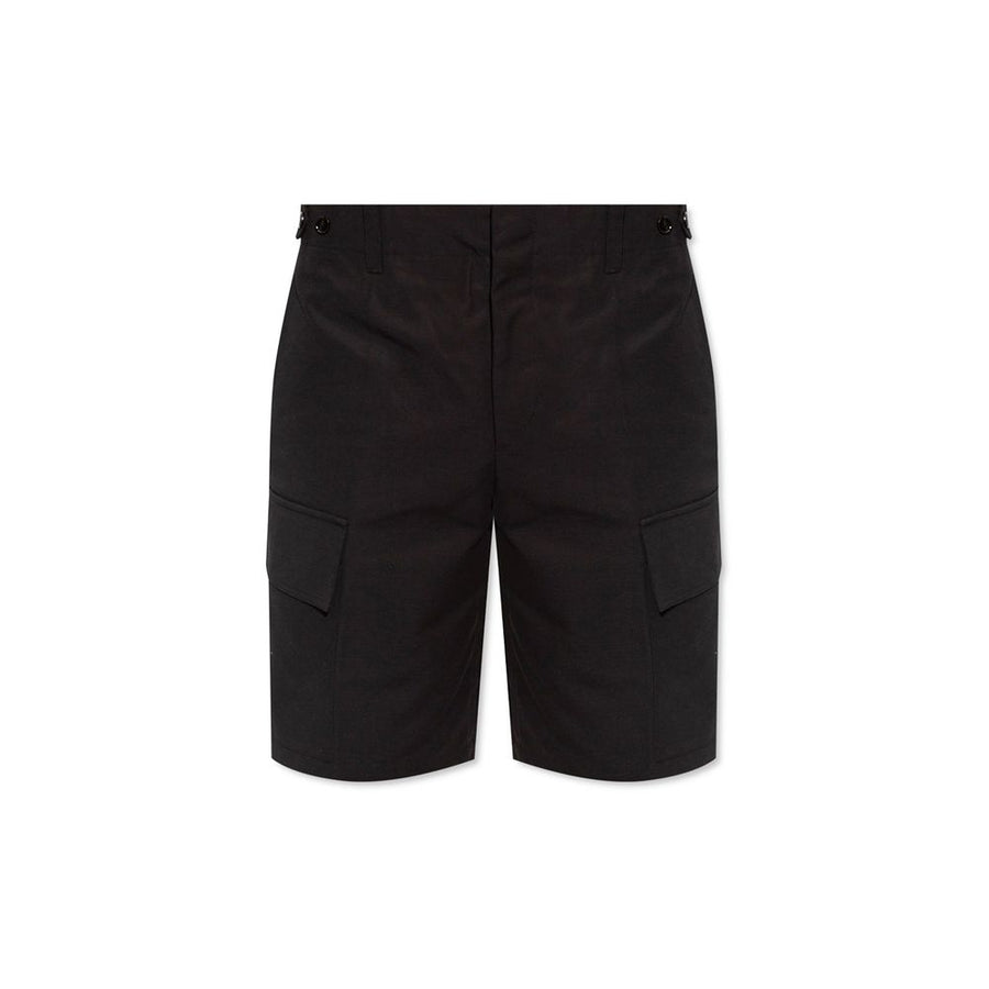 Black Cotton Cargo Shorts