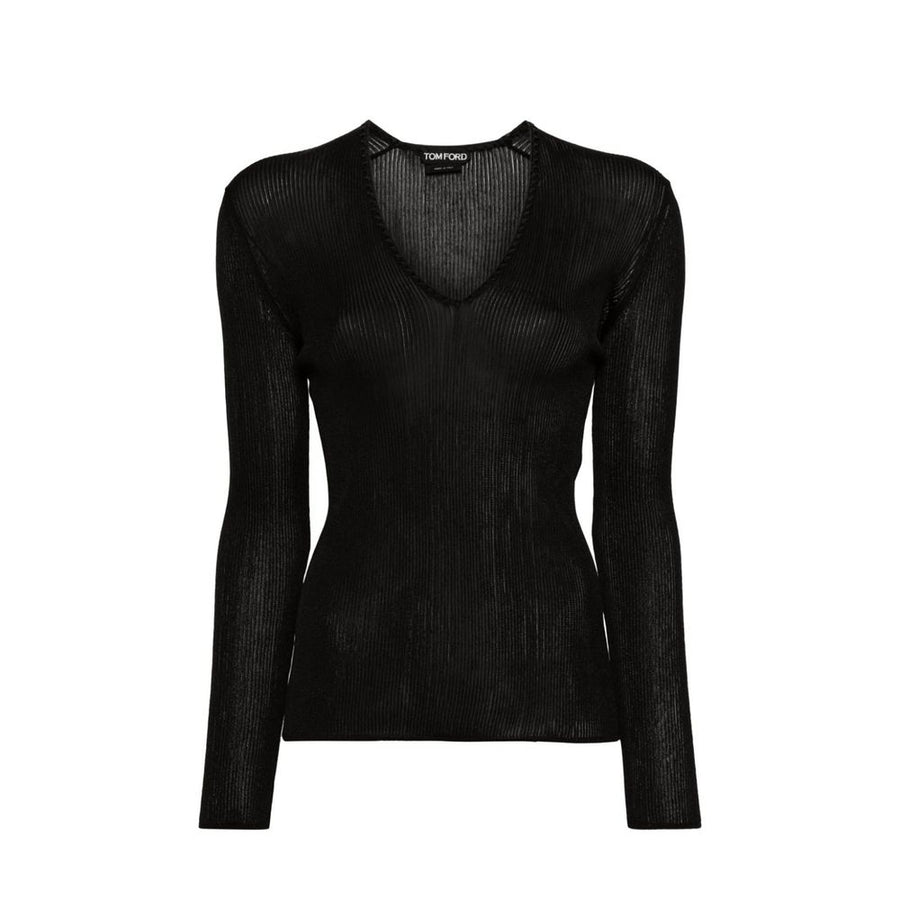 Sheer Fine-Ribbed Top