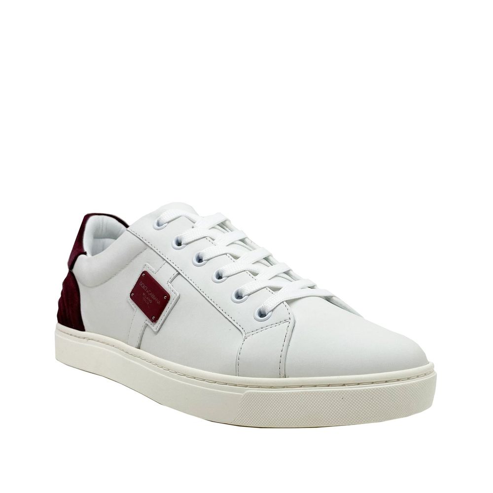 White Calfskin Low Top Sneakers