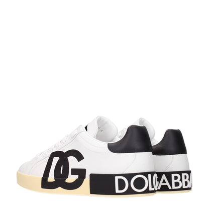 White Leather Low Top Sneakers