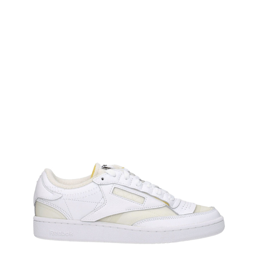 White Fabric Low Tops