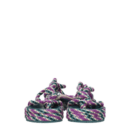 Multicolor Fabric Flat Sandals