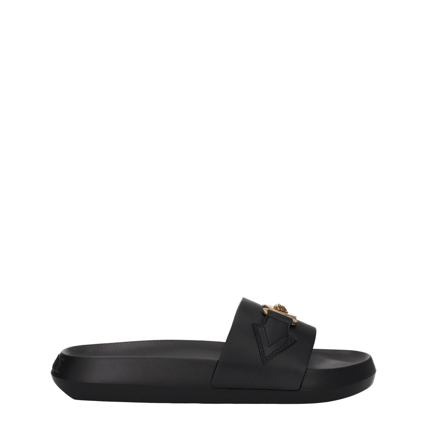 Black Leather Slippers