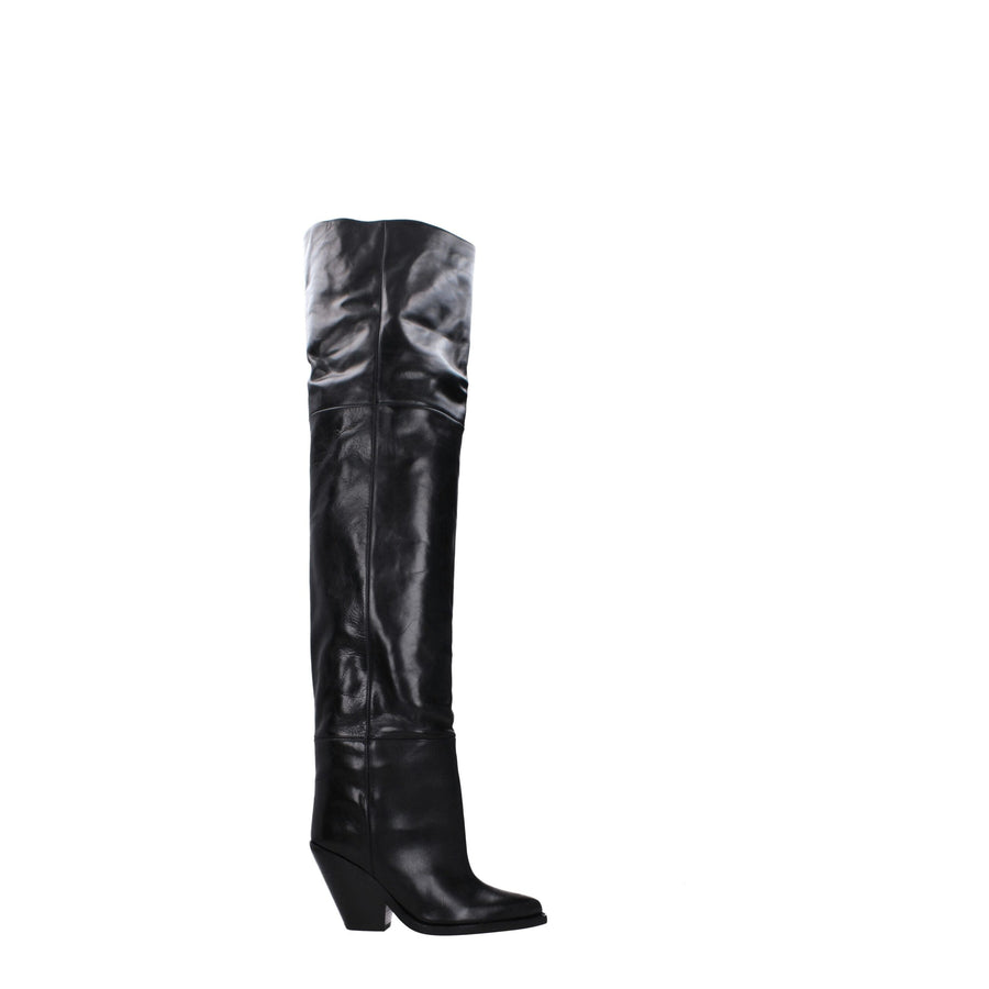 Black Leather Over The Knee