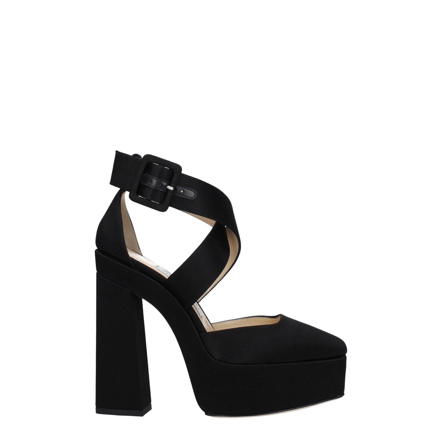 Black Satin Platforms
