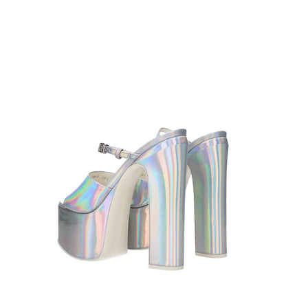 Gray Leather Platforms
