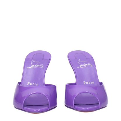 Purple Leather Wedge Sandals