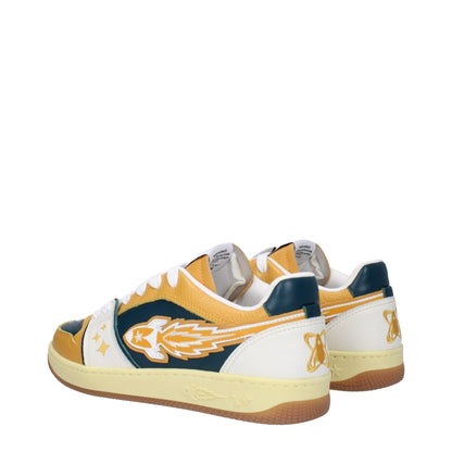 Green Leather Low Top Sneakers