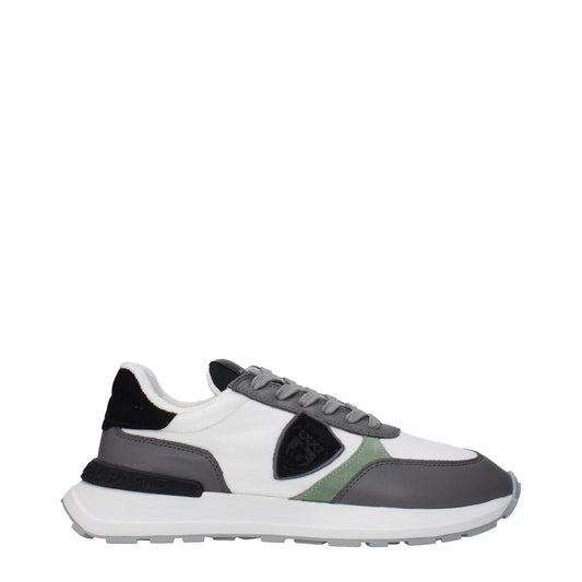 White Fabric Low Top Sneakers
