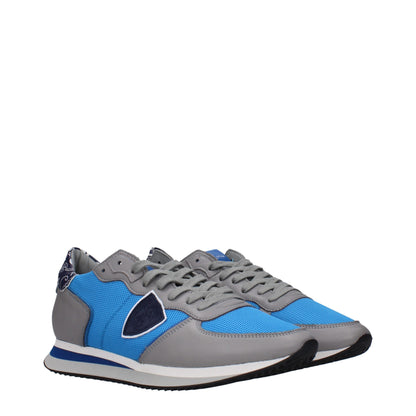 Blue Fabric Low Top Sneakers