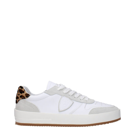 White Leather Low Top Sneakers