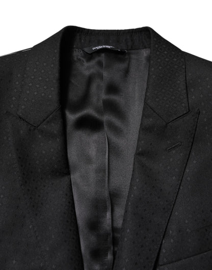 Dark Gray Jacquard Single Breasted 2 Piece Suit