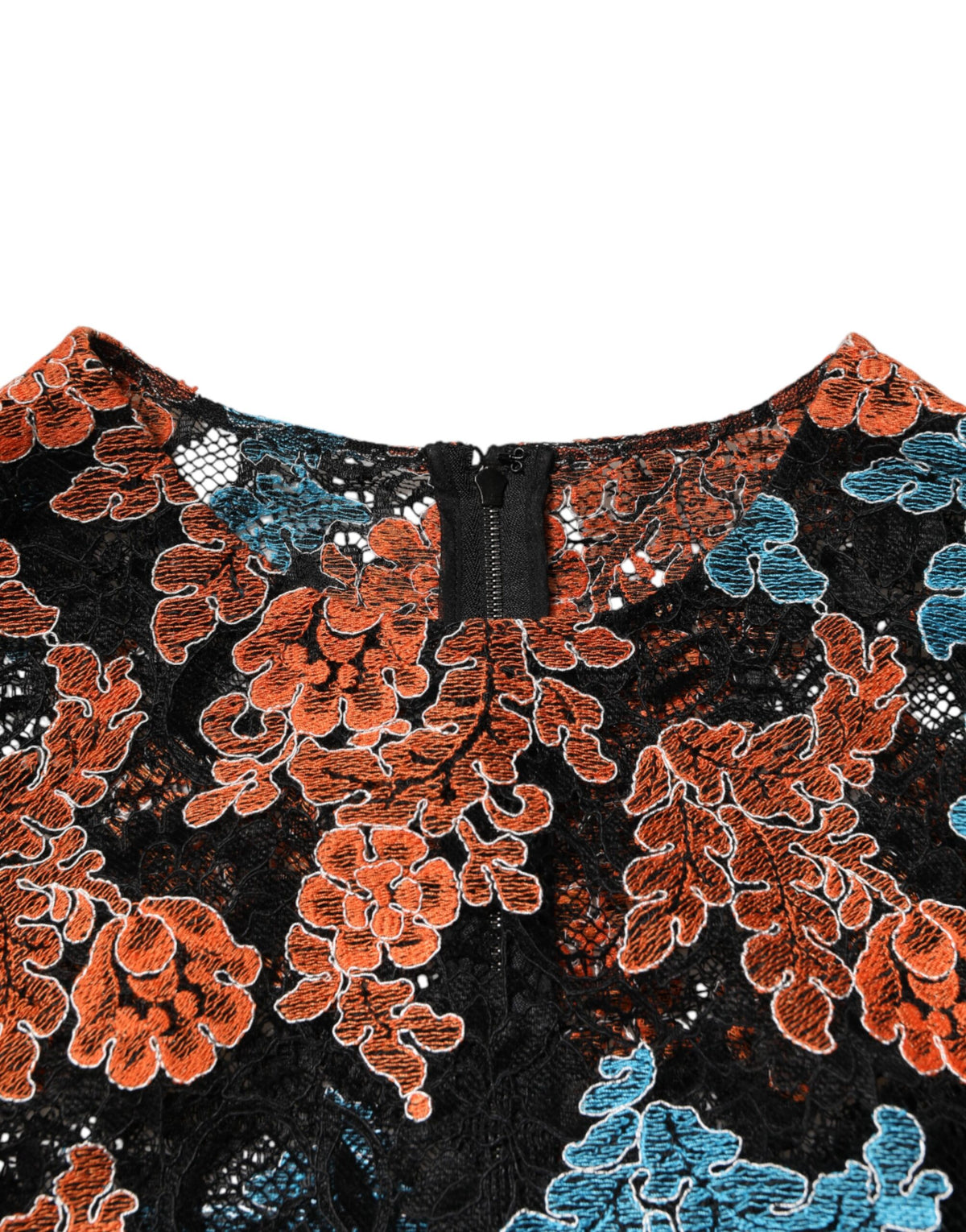 Multicolor Floral Embroidery Shift Mini Dress