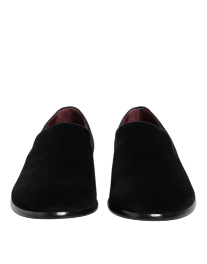 Black Velvet Loafers Formal Men Dress Shoes