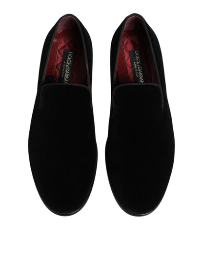 Black Velvet Loafers Formal Men Dress Shoes