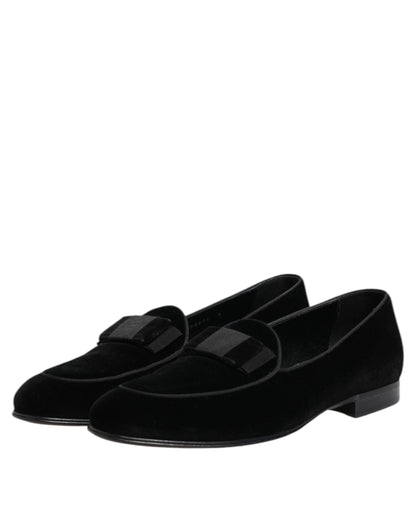 Black Velvet Loafers Formal Men Dress Shoes