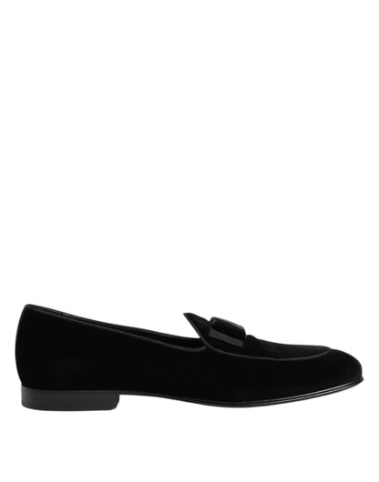 Black Velvet Loafers Formal Men Dress Shoes
