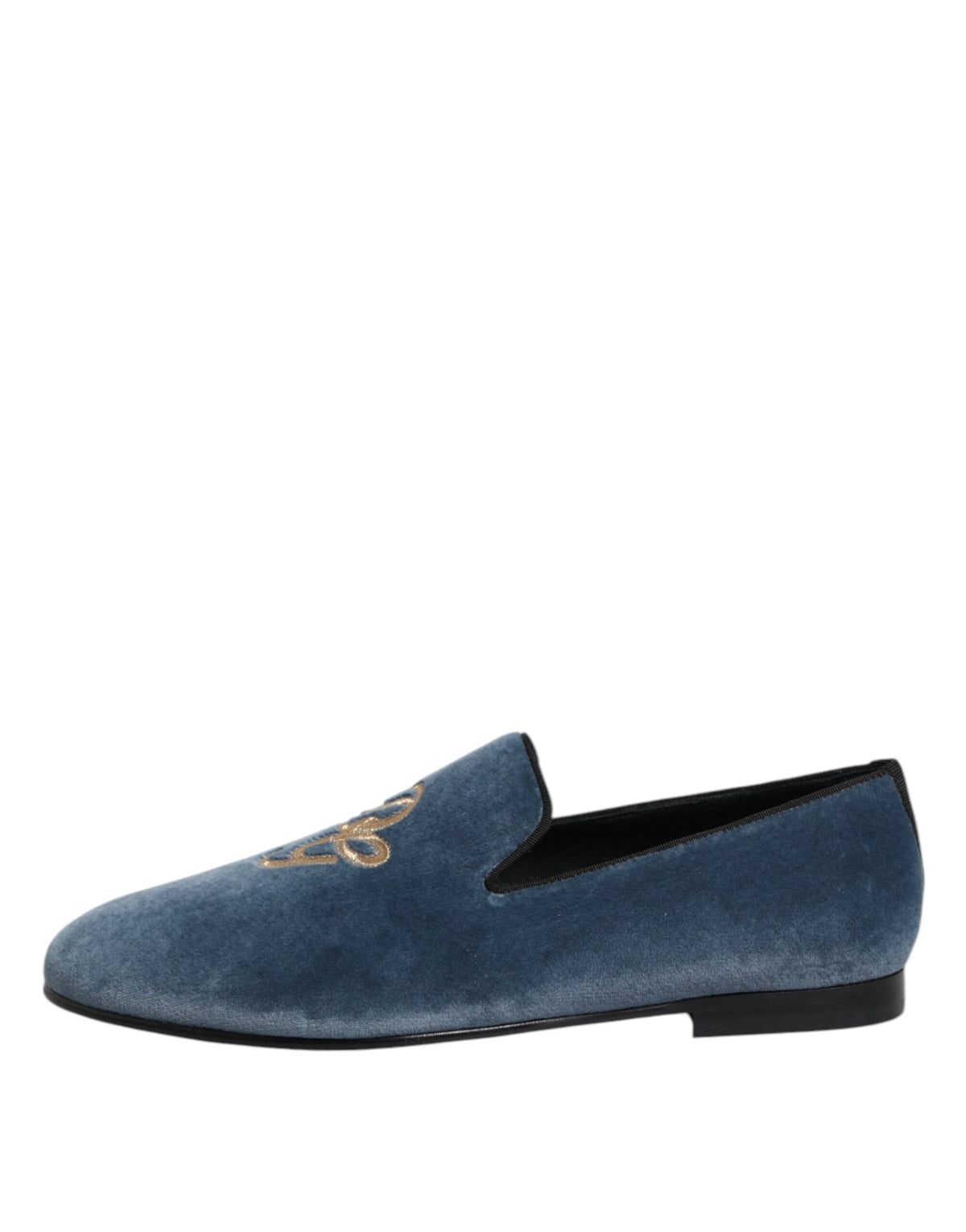 Blue Velvet DG Logo Loafers Formal Shoes