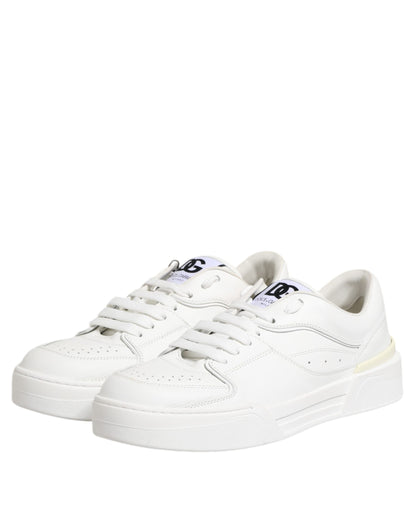 White Miami Leather Low Top Sneakers Shoes