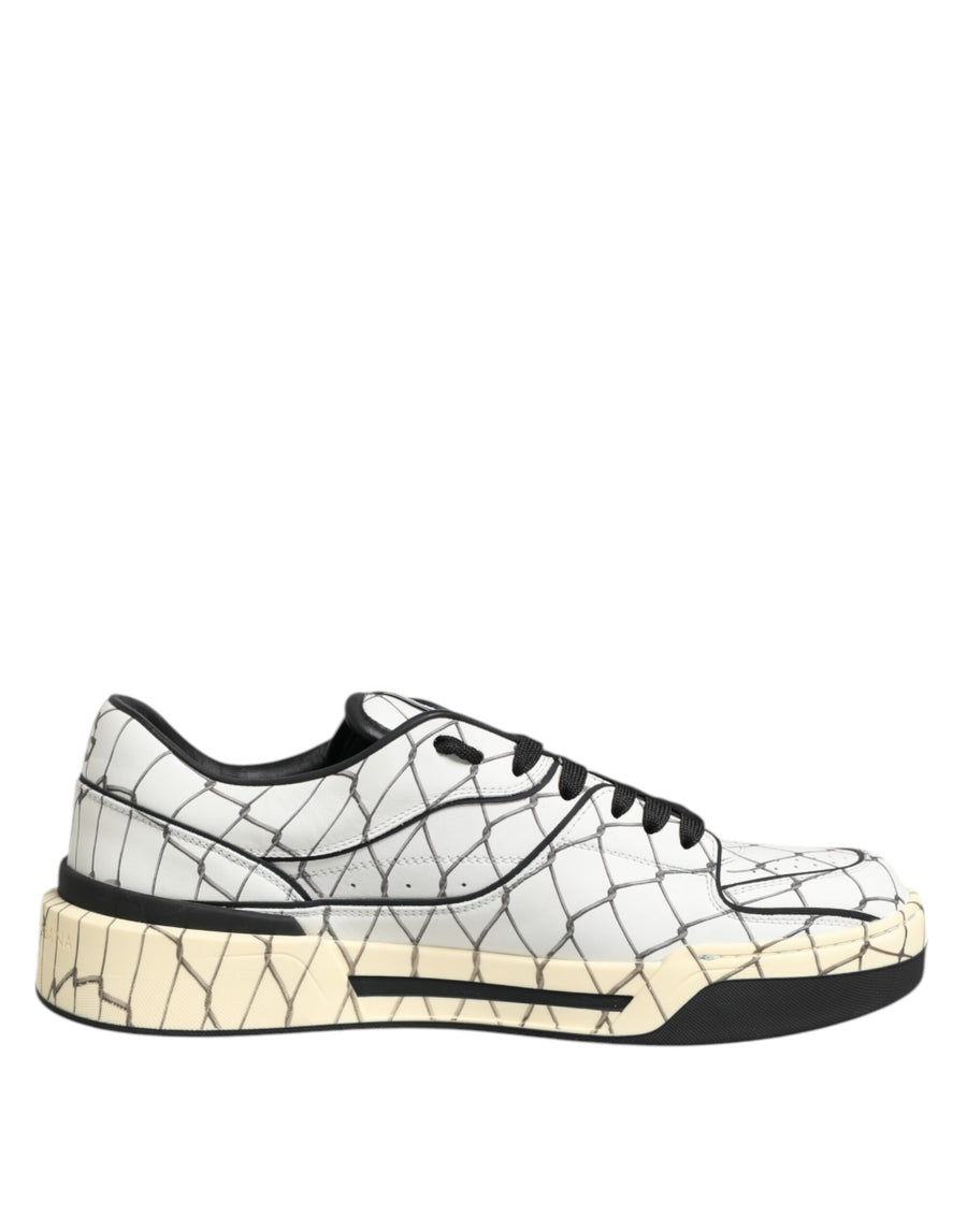 White Logo Print Low Top Men Sneakers Shoes