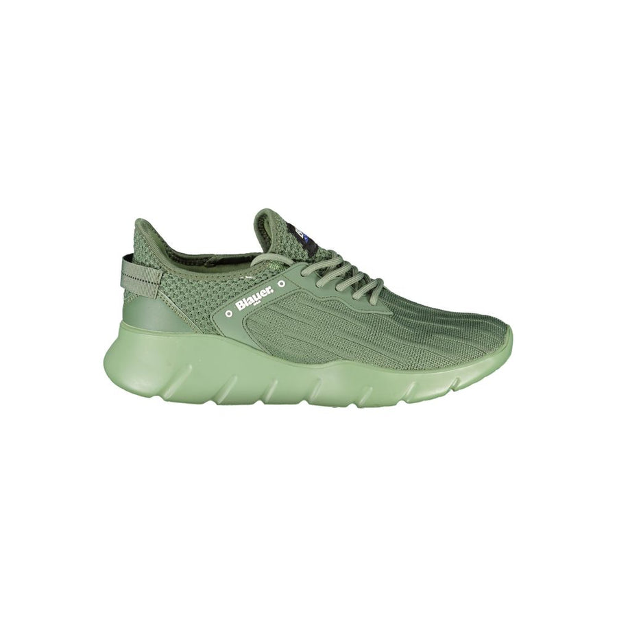 Green Polyester Men Sneaker