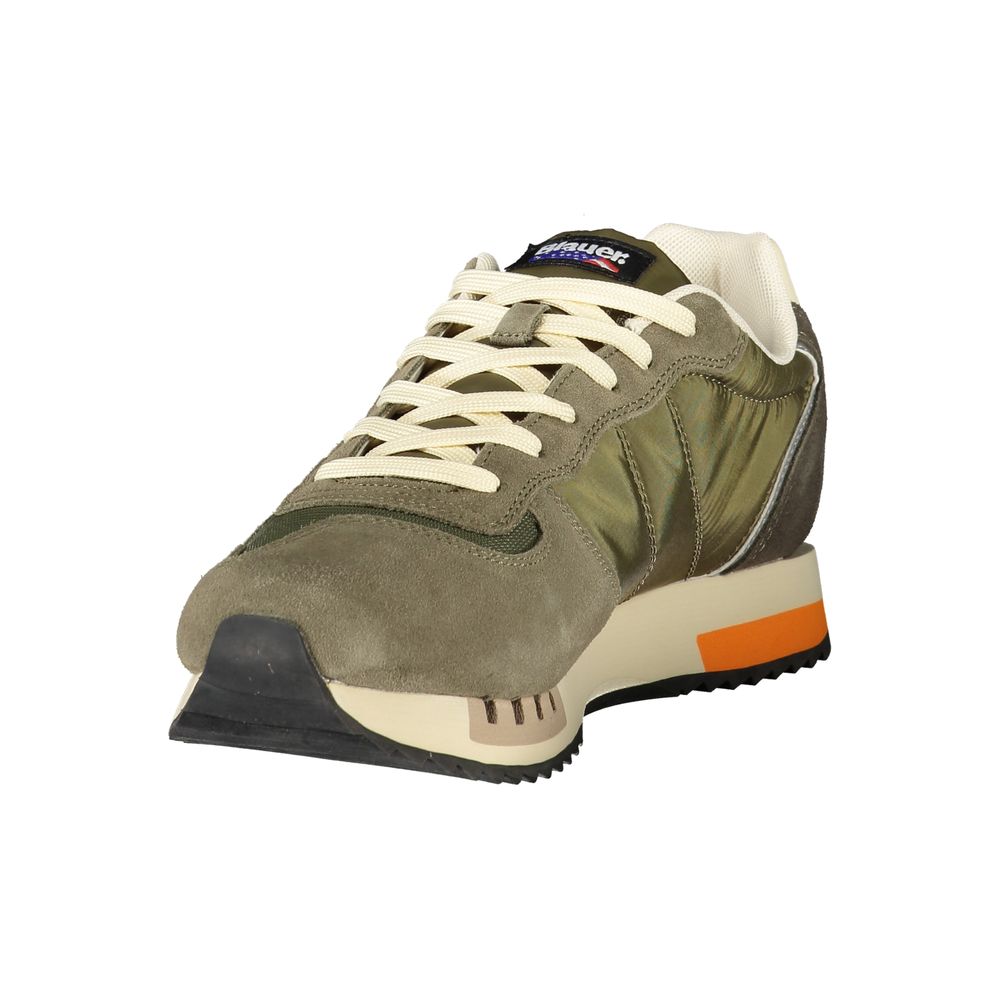 Green Polyester Men Sneaker