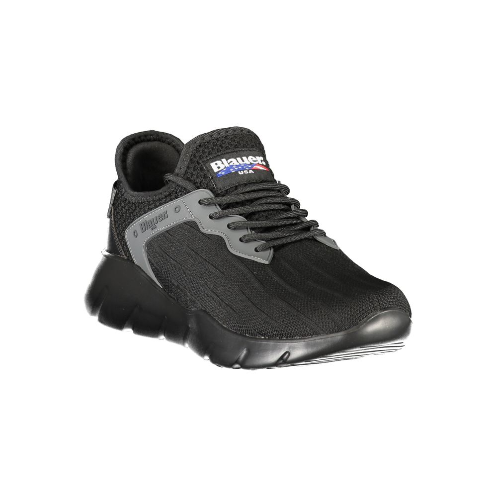 Black Polyester Men Sneaker