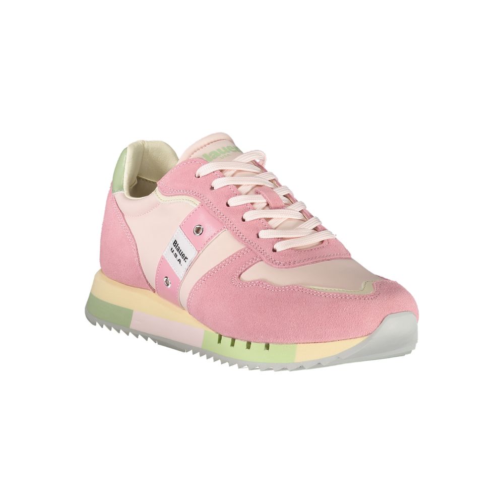 Pink Leather Women Sneaker