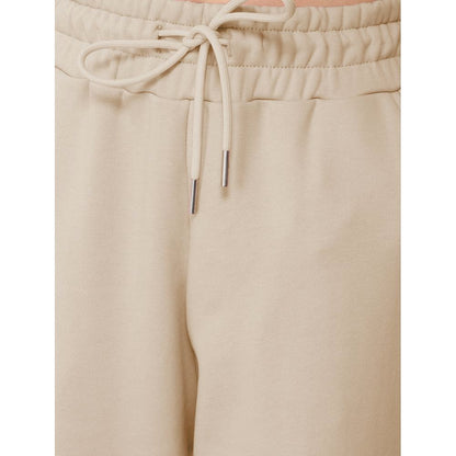 Beige Cotton Women Sweatpant