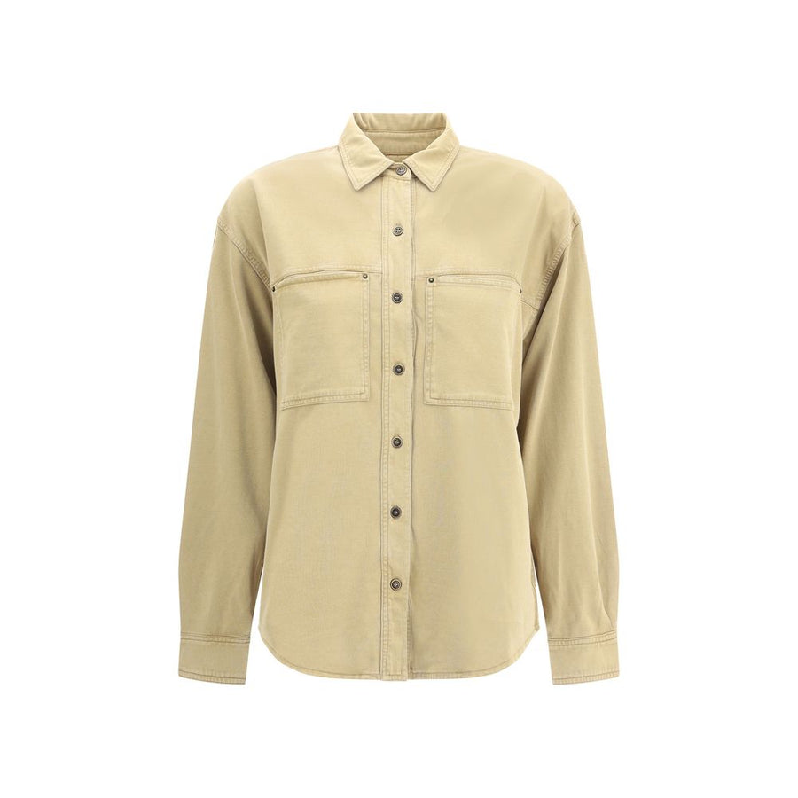 Beige Cotton Dress Shirt