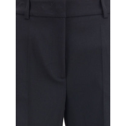 Black Fleece Wool Casual Pants