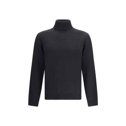 Black Merino Wool Turtleneck
