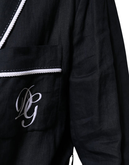 Dark Blue DG Embroidery Jacket Robe Blazer