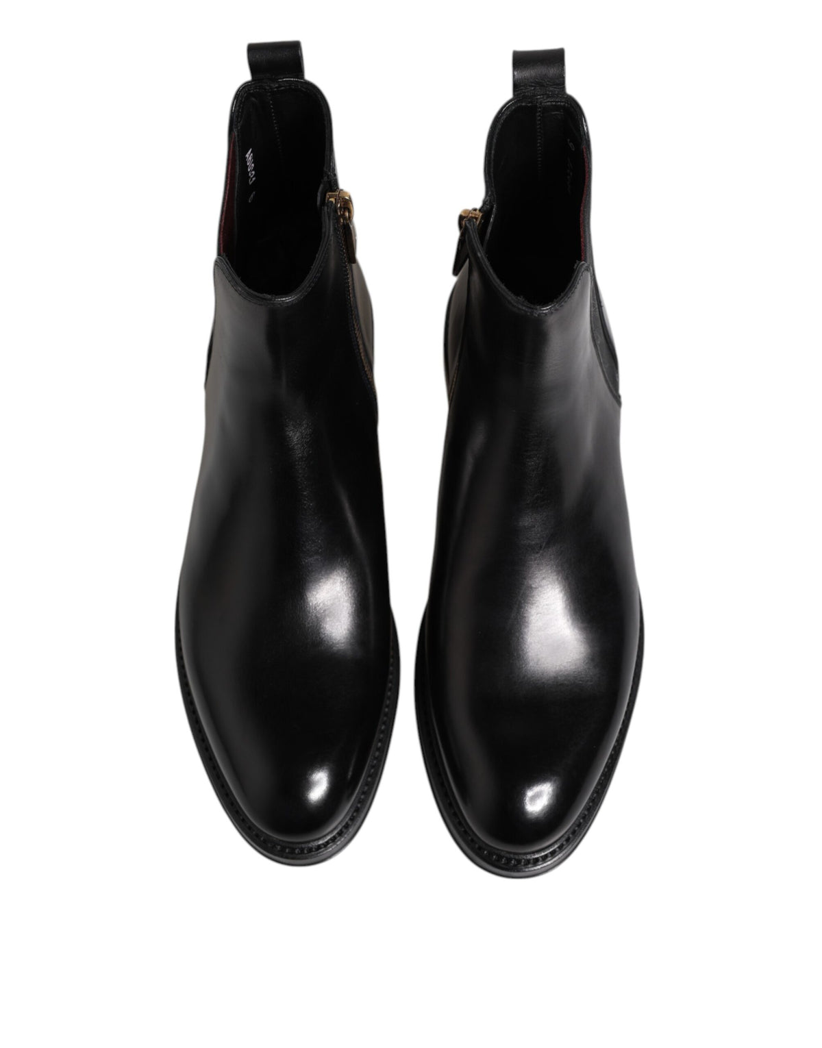 Black Chelsea Leather Mid Calf Boots Shoes