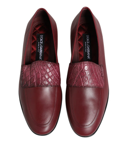 Burgundy Leather Formal Slip On Shoes
