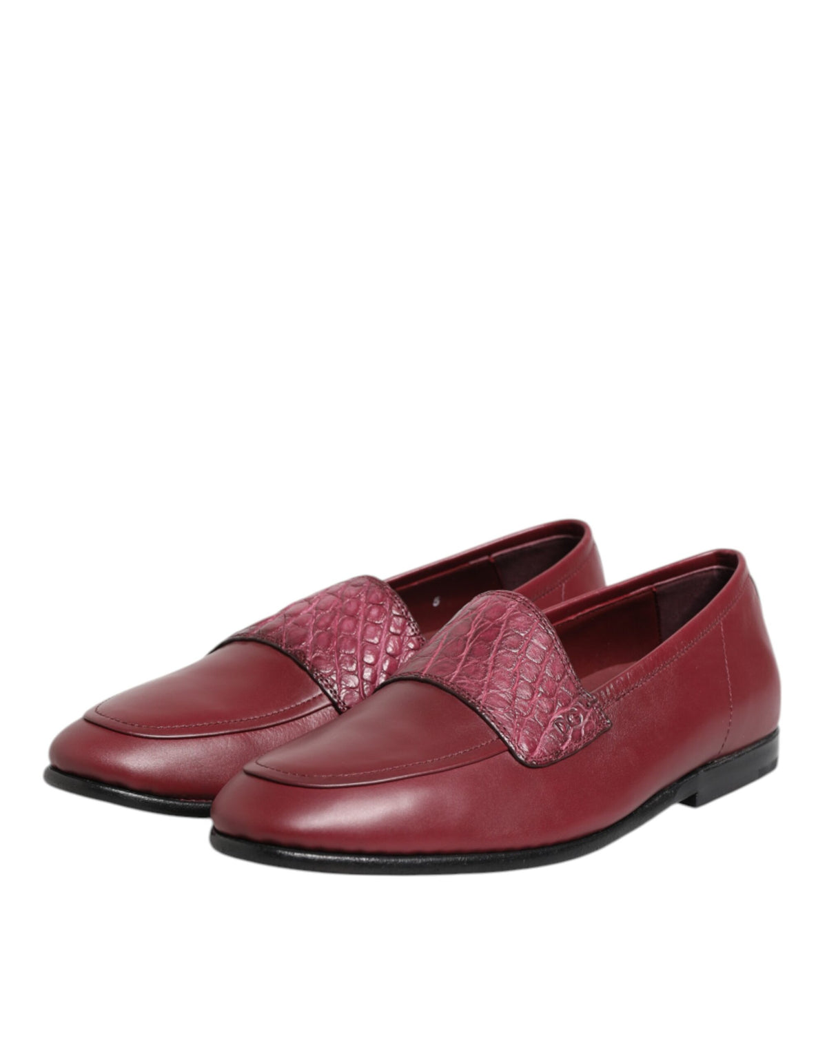Burgundy Leather Formal Slip On Shoes
