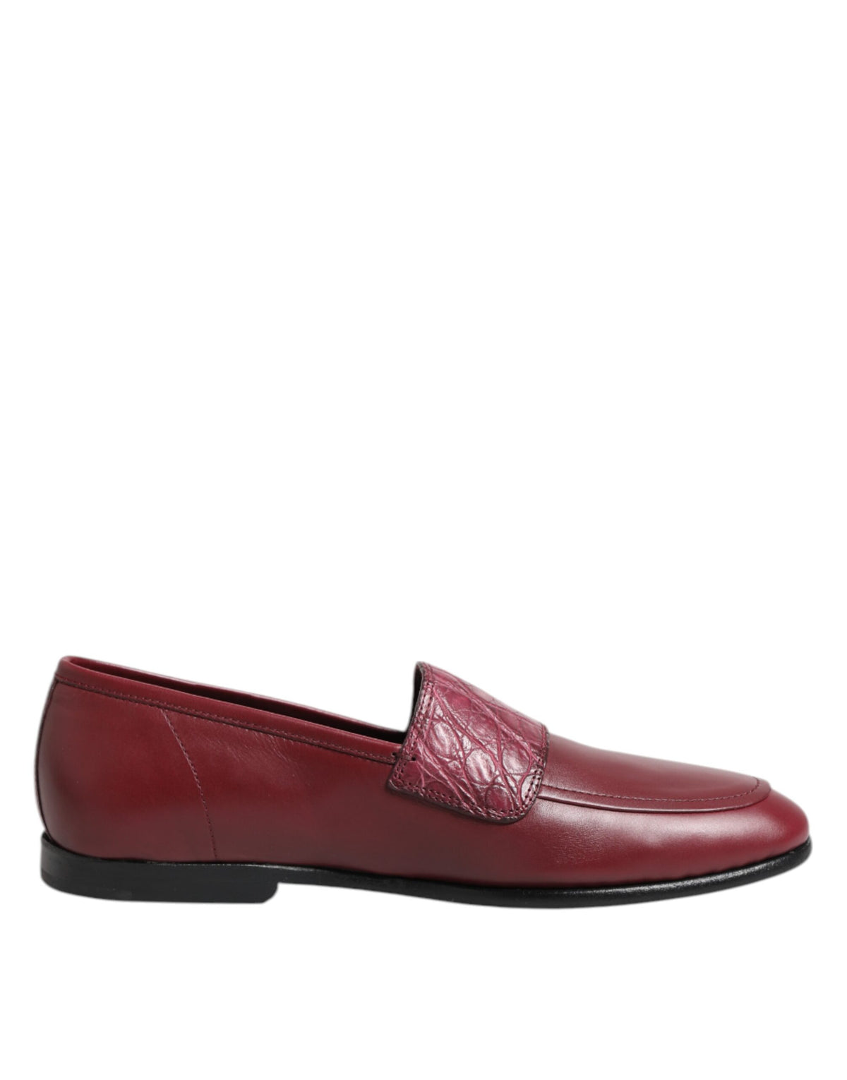 Burgundy Leather Formal Slip On Shoes