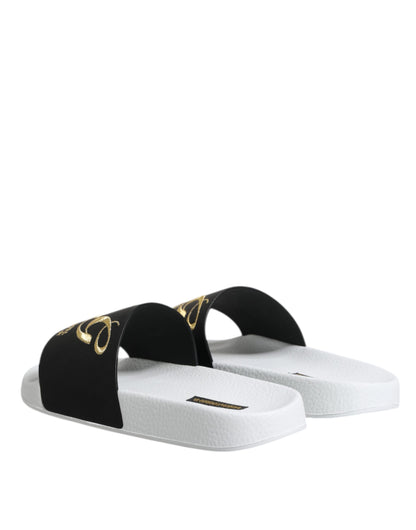 White Black Leather Sandals Beachwear Shoes