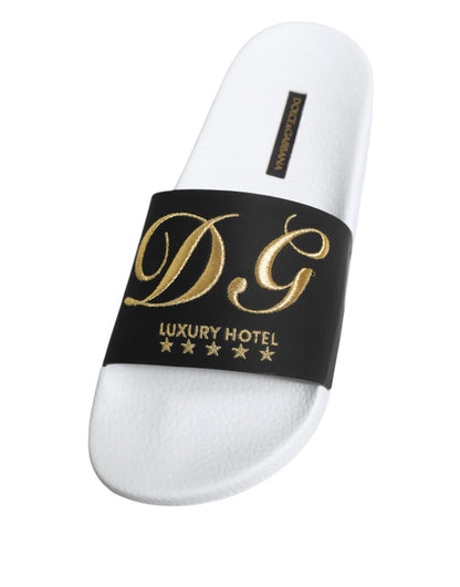 White Black Leather Sandals Beachwear Shoes