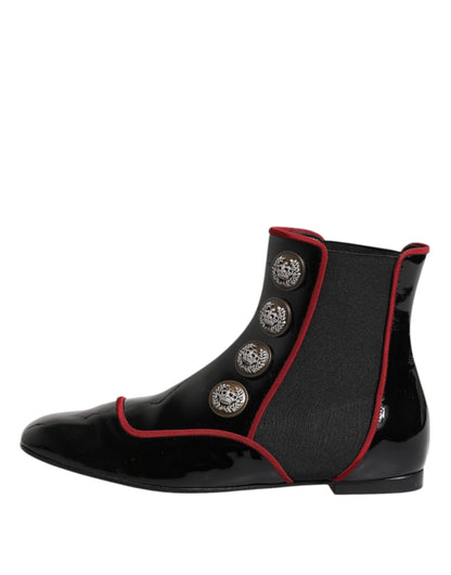 Black Jackie Buttoned Chelsea Boots Shoes